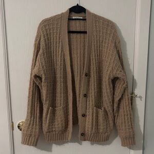 CJLA - Waffle Knit Cardigan in Tan